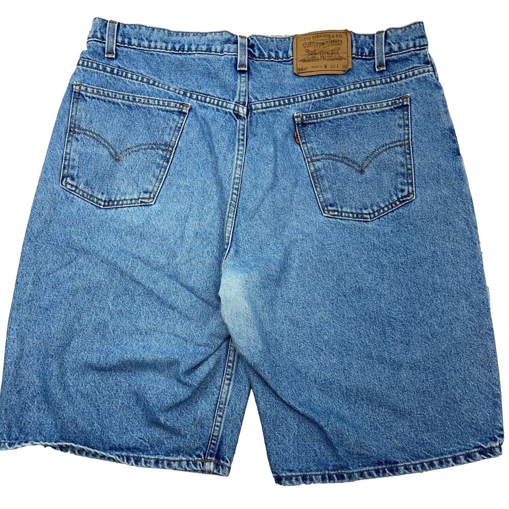 Vintage Levis Shorts Men 40 550 Relaxed Loose Fit Jorts Baggy 90s Y2K Orange Tab